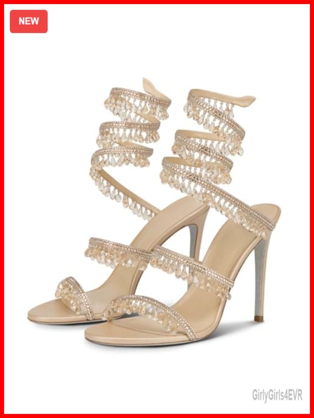 Rhinestone Lace Up Stiletto Heeled Sandals